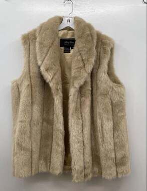 Terry Lewis Classic Luxuries Blonde Tan Faux Fur Vest size Large
